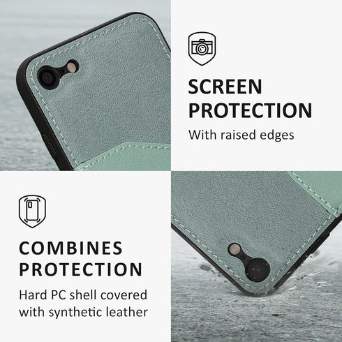 kalibri Hard Case Compatible with Apple iPhone SE (2022) / iPhone SE (2020) / iPhone 8 / iPhone 7 - Case with Card Slot PU Leather Design with TPU...