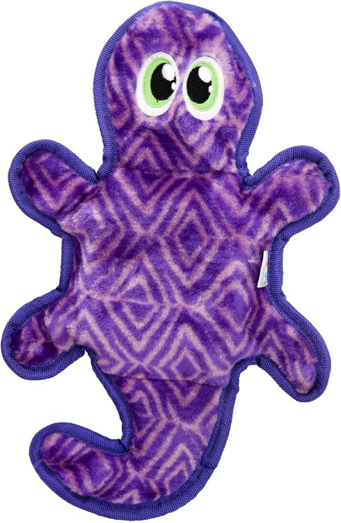 Outward Hound Durablez Tough Plush Squeaky Dog Toy, Gecko, Purple, Medium...