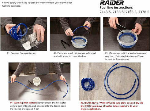 Raider 716B-5 Polyurethane Fuel Gas Line Tubing Hose Roll Blue (5 Ft. x 3/16 In.)...