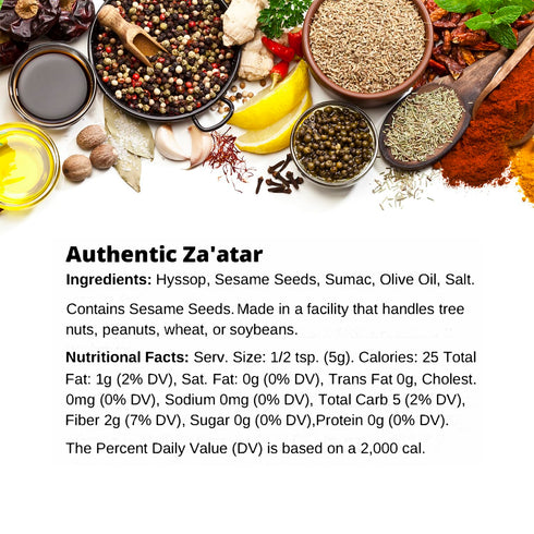 Premium Authentic Lebanese Zaatar by SPICE + LEAF - Vegan Kosher Preservative Free Spice Blend Used for Middle Eastern Flavor, 3.5 oz...