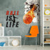 Basketball Wall Decor 18 x 38 Inch 3D Self Adhesive Removable Basketball Wall Decal Stickers for Boys Bedroom Ball is Life Vinyl Dunk Silhouette S...