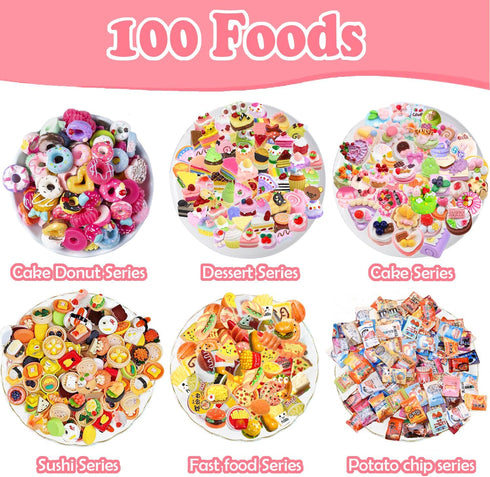 150Pcs Miniature Food Drinks Bottles Dollhouse Accessories 1:12 Mini Stuff Things Toy Set Dollhouse Pretend Kitchen Play Game Tiny Baking Hamburge...