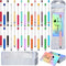 90 Pcs Beadable Pens Kit, Include 30 Pcs 2 in 1 Plastic Stylus Beadable Pens 30 Pcs Foil Thank You Cards with 30 Pcs Resealable Pen Packaging Bags...