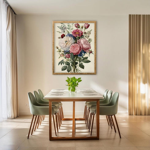 Posterizer 1 pcs-lush bigpink and white bouquet of flowers-Floral & Botanical Art-Abstract & Modern Art-Decor for Home & Office- UNFRAMED Wall Art...