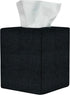 Black Tissue Box Cover, Cute Linen Fabric Decorative Square Tissue Box Holder/Organizer for Bathroom Vanity Countertop/Office/Nightstand/Desk...