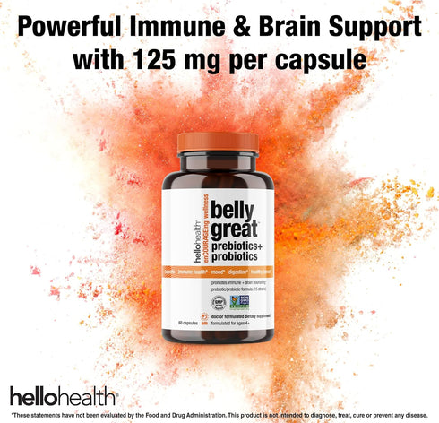 Daily Probiotic for Women, Men + Kids Probiotic –Belly Great Prebiotics and Probiotics for Gut Health & Immune Support + Vitamin D3, Folate B Vita...