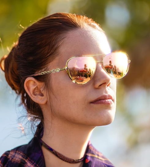 FEISEDY Retro Polarized Pilot Sunglasses for Women 70s Vintage Trendy Shades B4147...