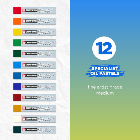 SAKURA Cray-Pas Specialist Oil Pastel Set - Soft Oil Pastels for Artists - 12 Colors...