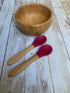 Babynow Bamboo Baby Spoons Self-Feeding Supplies for 6+ Months Babies & Toddlers in Bamboo & Soft Tip Designs BURGUNDY Pack of 2...