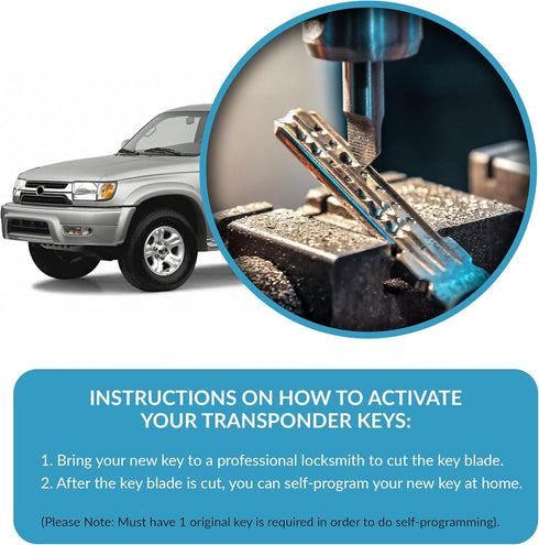 Keyless2Go Replacement for New Uncut Transponder Ignition 4C Chip Car Key TOY43...
