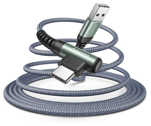 16.5FT USB C Fast Charging Cable 3.1A Fast Charge, Right Angle AINOPE USB C Charging Cable, Durable Nylon Braided USB Type C Cable Compatible Gala...