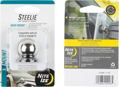 Nite Ize Steelie Dash Mount - Additional Car Mount Dash Ball for Steelie Magnetic Phone Mounting System - Cell Phone Accessories for Dashboard Mou...