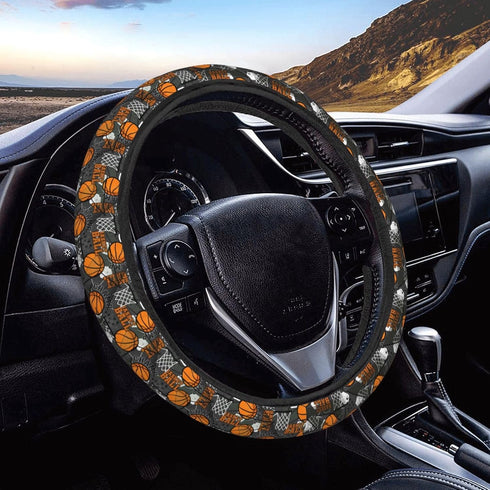 Grunge Boys Basketball Steering Wheel Covers Anti-Slip Elasticity Car Accessories Steering Wheel Protector Universal 15 Inch for Cars SUV Vehicle ...