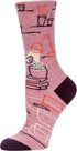 Blue Q Women's Funny Crew Socks ~ Go Away, I'm Introverting. (fit shoe size 5-10)...