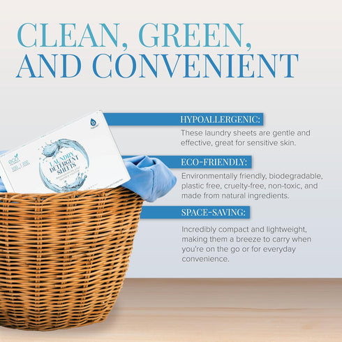 Pursonic Eco Laundry Sheets – Natural Laundry Detergent Sheets w/Powerful Cleaning Power, Fresh Linen Scent - Washer Sheets Detergent - (30-Pack) ...