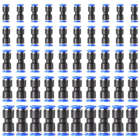 TAILONZ PNEUMATIC 50 pcs Straight Push Connectors Plastic Quick Release Connectors Air Line Fittings for 5/32 1/4 5/16 3/8 1/2Tube (2 Way)...
