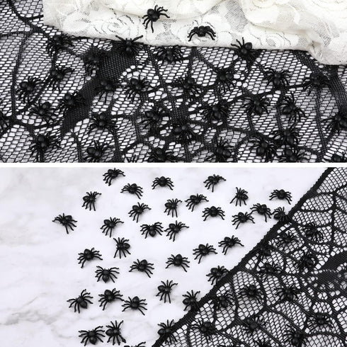 SAVITA 100pcs Realistic Spider Halloween Decoration, Plastic Mini Spider Black Realistic Scary Spider Prank Halloween Haunted House Decorations fo...
