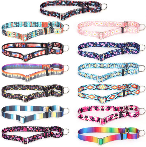 Martingale Collar for Dogs, No-Slip Escape Proof Choke No Pull Cinch Soft Nylon Dog Training Collars Adjustable for Small Medium Large Breed Pet D...