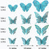 Cheerland Butterfly Wall Decor 3D Teal Room Stickers Removable Turquoise Butterflies Decals Mural Decorations for Girl Bedroom Home Cake Wedding B...