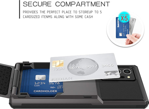 Asuwish Phone Case for Samsung Galaxy Note 20 5G with Tempered Glass Screen Protector and Credit Card Holder Slot Hybrid Protective Cell Rugged Co...