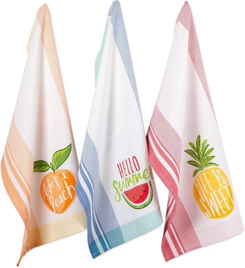 DII Watermelon Collection, Summer Fun, Dishtowel (Set of 3) Hello Summer...