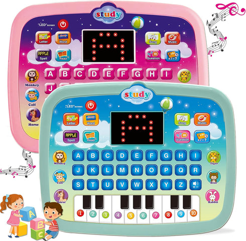 Kids Tablet Toddler Learning Pad with LED Screen Teach Alphabet Numbers Word Music Math Early Development Interactive Electronic Toy for Boys & Gi...