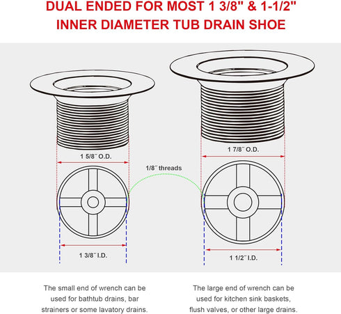 HAUTMEC Tub Drain Remover Wrench PL0030...