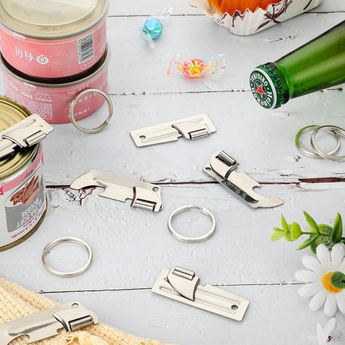 Honeydak Military P38 Can Openers with Key Ring 2 Styles Camping Can Openers Stainless Steel Portable Survival Army Backpack for Travel(12 Pieces)...