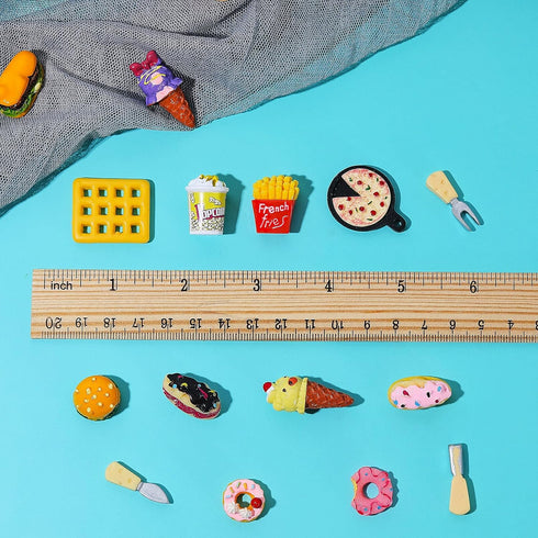 33 Pieces Miniature Fast Food Toy Miniature Food Accessories Play Toys Dollhouse Accessories Hamburger Fries Cake Milk Food Kitchen Accessory Toy ...