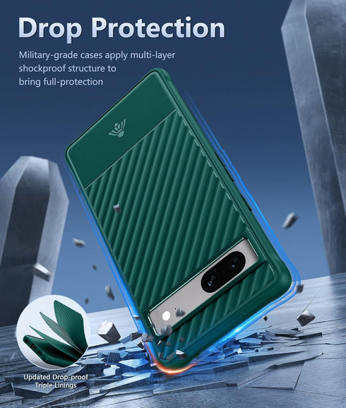 FNTCASE for Google Pixel 7a Case: Slim Durable Shockproof Protective Cell Phone Cases | Matte Textured TPU Bumper | Hybrid Rugged Military Drop Pr...