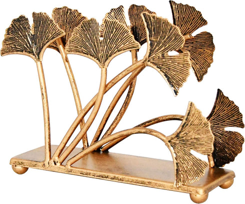 OwlGift Modern Ginkgo Leaves Design Napkin Holder for Tables, Metal Paper Napkin Storage for Kitchen, Stylish Paper Towel Dispenser, Mail Letter S...