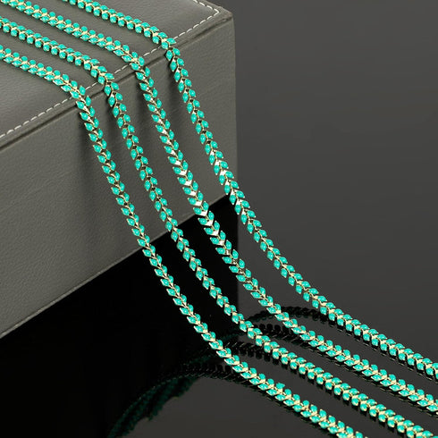 YOUBEIYEE 9.8 Feet Gold Plated Brass Chains Bulk Bluish Green Enamel Arrow Cable Jewelry Chain for Jewelry Making with Jump Rings and Lobster Clas...