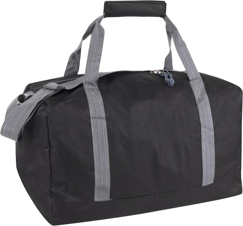 30 Liter, 17 Inch Canvas Duffle Bags for Men and Women – Travel Weekender Overnight Carry-On Shoulder Duffel Tote Bags (Black)...