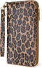 Leopard Wallet-Wallet for Women with Credit Card Holder Money Pockets Wristlet Band Wallet Case Coin Money Clip Woman Purse with RFID Blocking Lar...