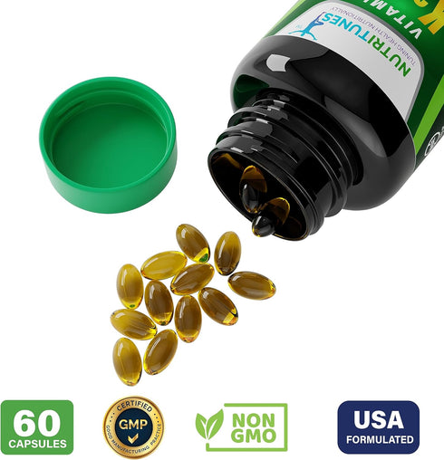 Vitamin K2 + D3 (120 Softgels) - Vitamin D3 K2 Supplement - Supports Cardiovascular & Bone Health - Non-GMO - Allergen-Free - 120 Softgels...