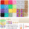 QUEFE 3800pcs Clay Beads for Jewelry Making Kit with 156 Letter Beads Flat Polymer Heishi Beads DIY Arts and Crafts Kit 6mm 16 Colors...
