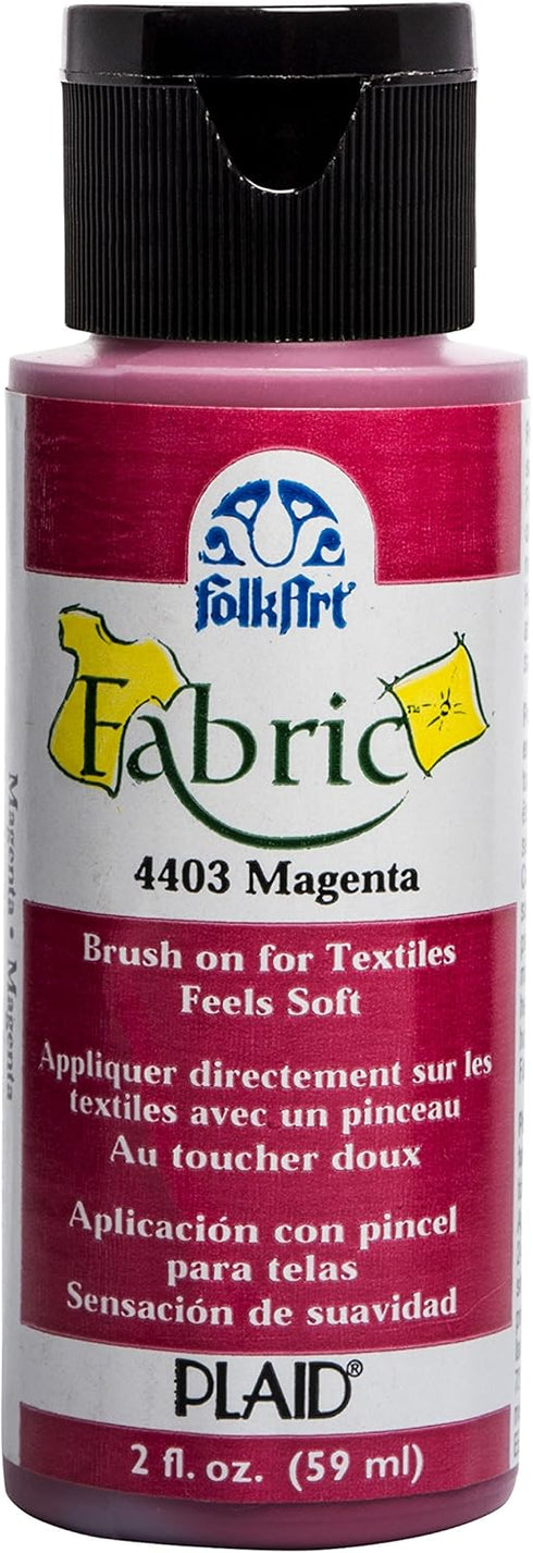 Delta Creative FolkArt 4403 Fabric Brush On Acrylic Paint, 2 oz, Magenta...