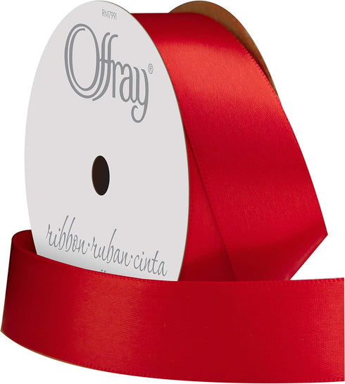 Berwick Offray 062272 7/8" Double Face Satin Ribbon, 6-Yard Spool, Red...