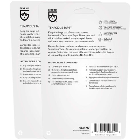 GEAR AID Tenacious Tape Mesh Patches for Repairing Holes in Tents, Bug Screens, Mosquito Netting, No-See-ums and More, 3” Rounds, 4 Patches...