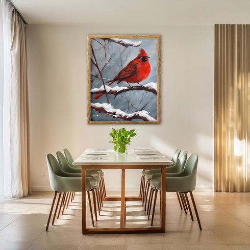 Posterizer 1 pcs-cute little bird in snowy winter scene -15-Art for Animal Lovers-Landscape & Nature Art-Decor for Home & Office- unframed wall ar...