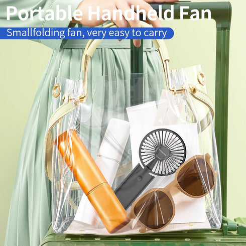 Handheld Fan,4000mAh Portable Fan,USB Rechargeable Personal Fan,3 Wind Speed, Lanyard as Neck Fan, Hand Fan for Travel/Office/Concerts/Lash(Black)...