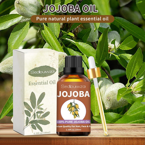 Sedbuwza Jojoba Oil, 100% Pure Organic Jojoba Oil Cold Pressed Unrefined for Skin, Hair, Face and Nails - 3.38 FL OZ...