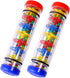 2 Pack Rainmaker Rain Stick Musical Instrument for Babies, Toddlers and Kids, 8 Inch Rainfall Rattle Tube Rainstick Shaker Toy...