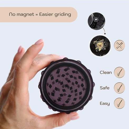 Acrylic Herb Grinder | Large 3 inch Black plastic grinder | (Black)...