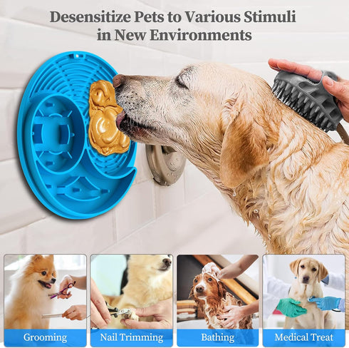 Lick Mat for Dog and Cat Slow Feeder Bowl Licking Pad with Suction Cups Heavy Duty Puzzle Food Treat Toy for Dog Anxiety Relief Cat Boredom Reduce...