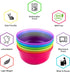 Kids Plastic Dinnerware Set of 6 Multi Color Bowls - Reusable, BPA-Free, Dishwasher Safe and Microwaveable...