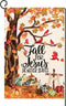 Baccessor Fall Tree Cardinal Garden Flag Fall for Jesus He Never Leaves Flag Vertical Double Sided, Pumpkin Autumn Harvest Thanksgiving Holiday Ya...