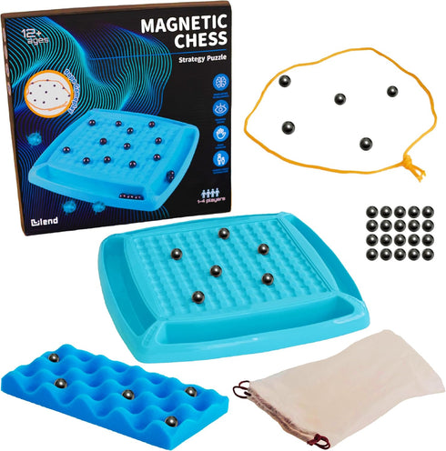 2024 New Magnetic Chess Game - Fun Magnet Stones Montessori Puzzle Kids Adults Family Party Strategy Tabletop Portable Battle Educational Gift...