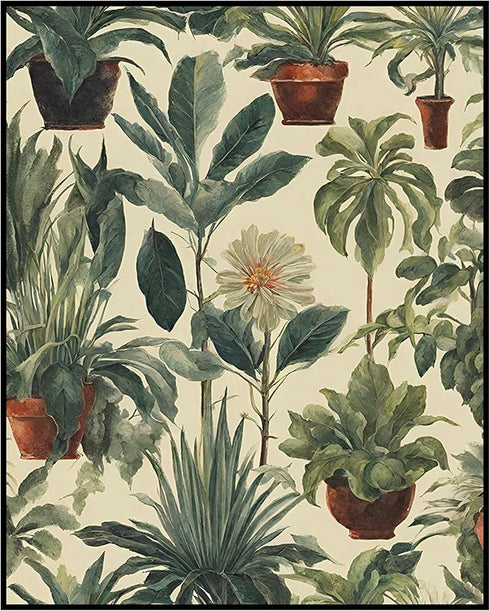 Posterizer 1 pcs-plants and pots-minimalist cute poster 1-Floral & Botanical Art-GIft for Men Women Teens-Living Room Bedroom Decor- unframed wall...