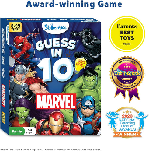 Skillmatics Collectible Card Game - Guess in 10 Marvel, Perfect for Boys, Girls, Teens, Adults Who Love Board Games, Toys, Avengers, Spiderman, Ir...